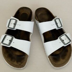 Birkenstock Arizona Shoes 40 Women 9 White Slip On
